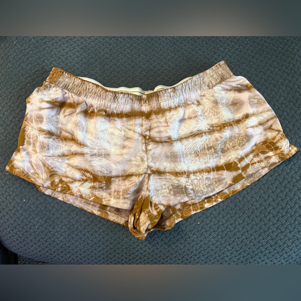Lucky Brand bathing suit shorts, size is 2(M/L), pale pink and light brown